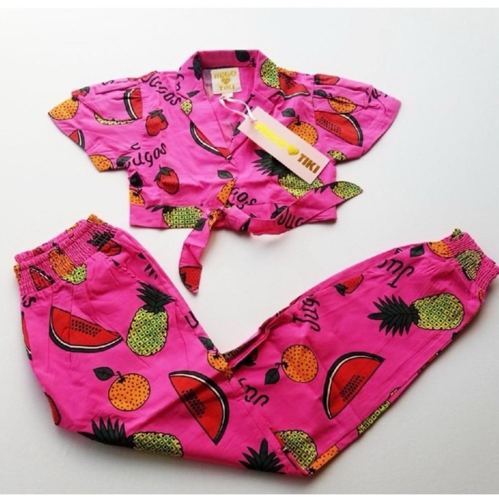 NWT HUGO 💗 TIKI Tie Crop Top